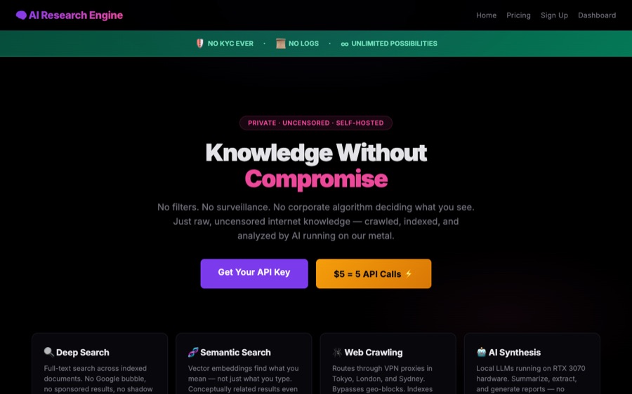 AI Research Engine screenshot